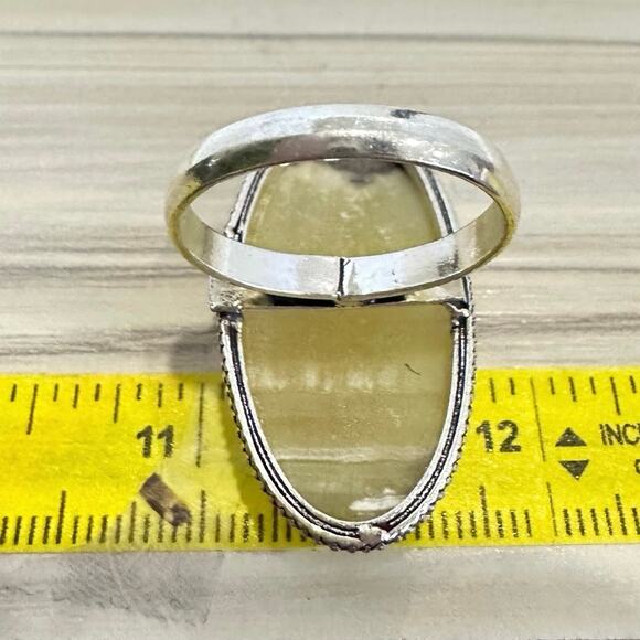 💕 Calcite gemstone silver plated hand made ring size 9.5 - Picture 4 of 8